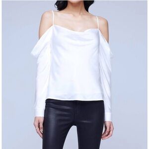 Lagence Zion cold shoulder blouse. XS. Cream.